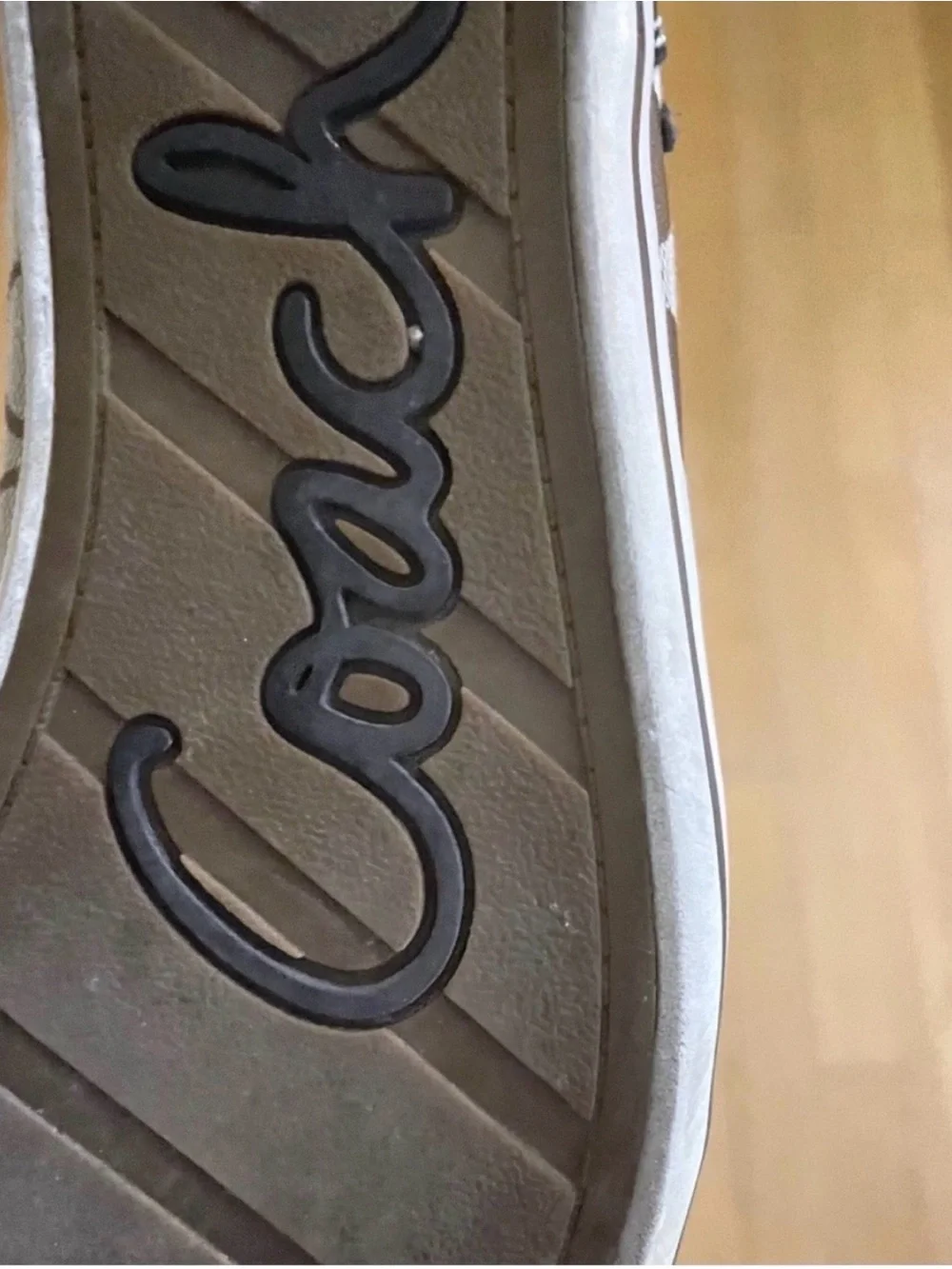 Coach Brown Logo High-Top Sneakers size 8.5